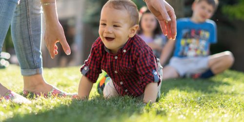 Family enjoying their lawn